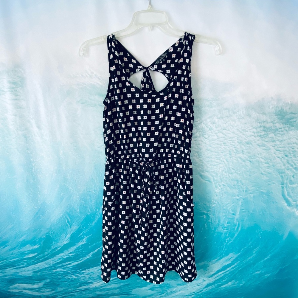 BEBOP Black Classic Spring Dress w Flowers
